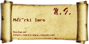 Márki Imre névjegykártya