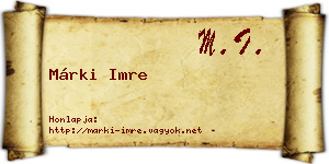 Márki Imre névjegykártya