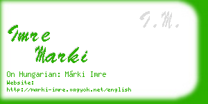 imre marki business card